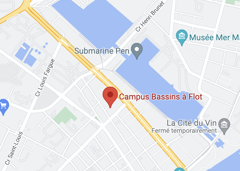 localisation du campus des alumnis au bassin à flot 